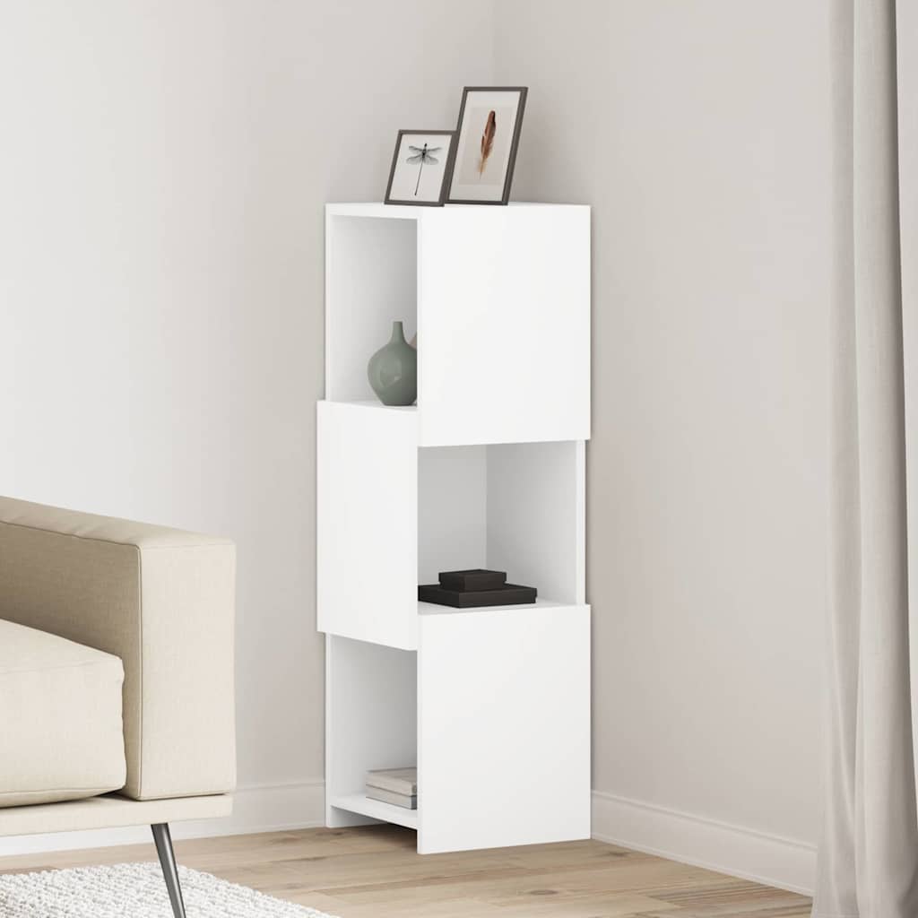Hoekkast Wit 30,5x30x95cm Bewerkt hout