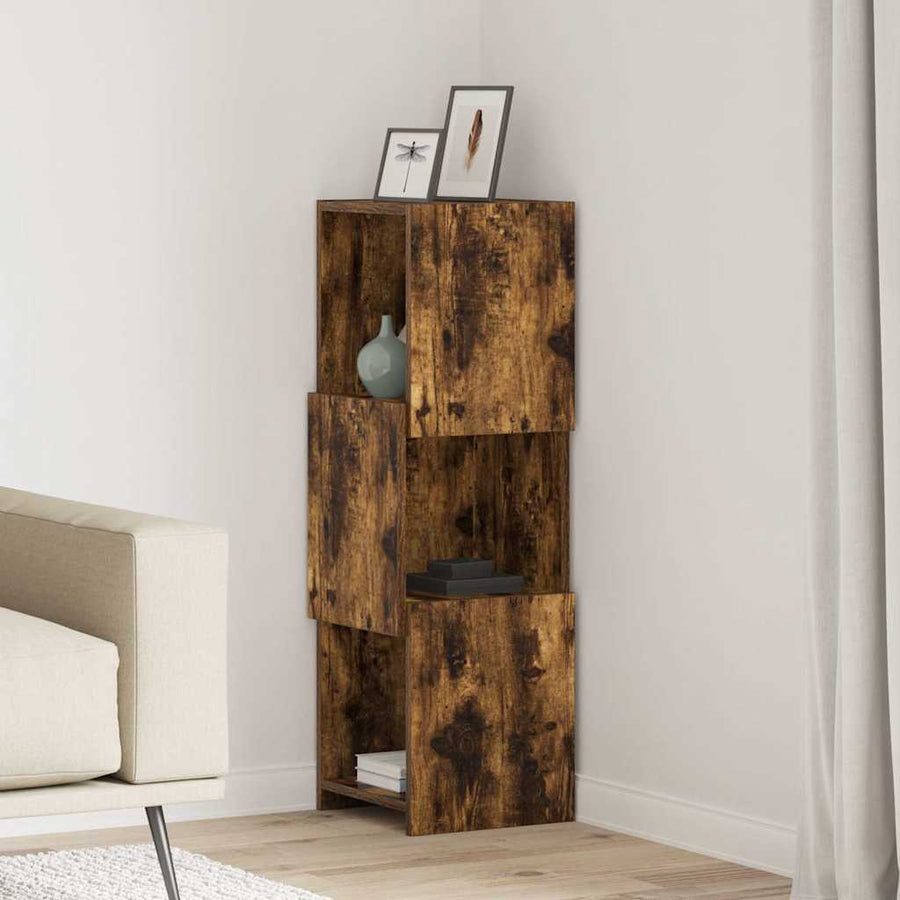 Hoekkast Wit 30,5x30x95cm Bewerkt hout