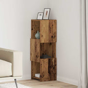 Hoekkast bewerkt hout 30,5x30x95 cm wit