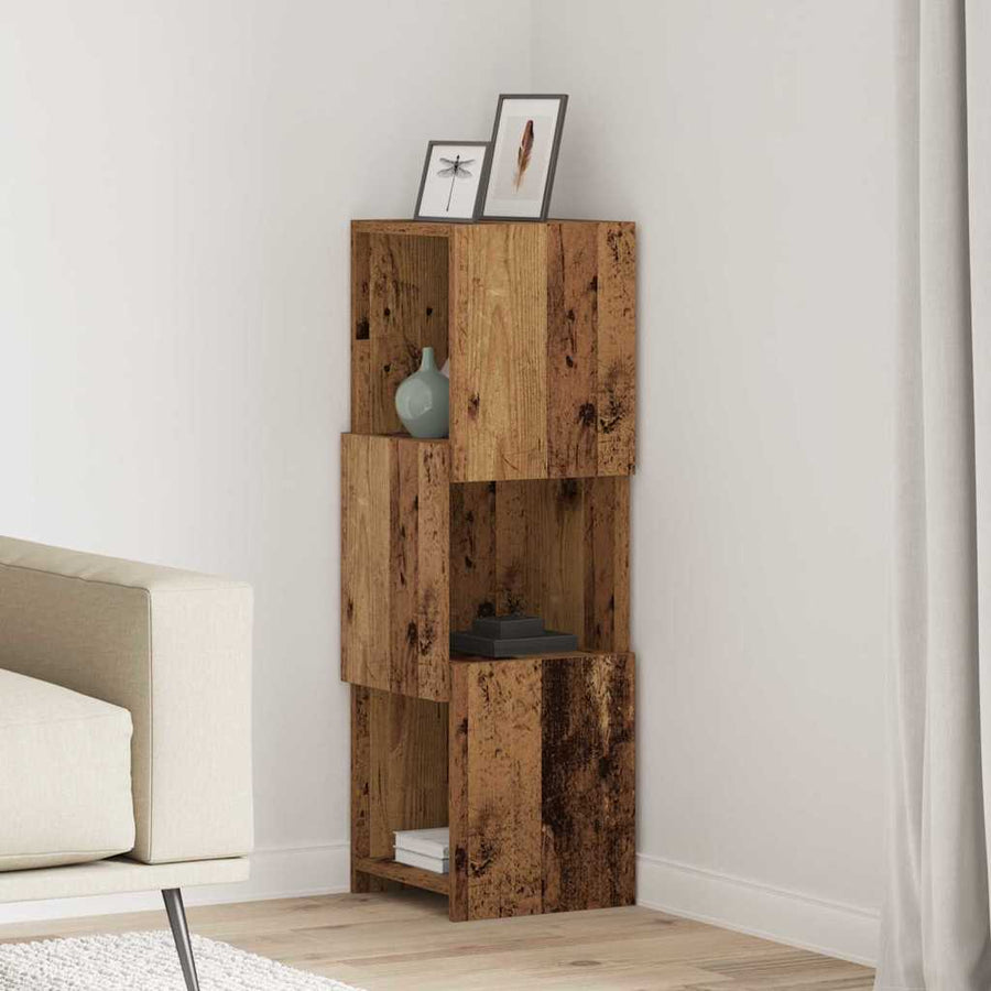 Hoekkast Wit 30,5x30x95cm Bewerkt hout
