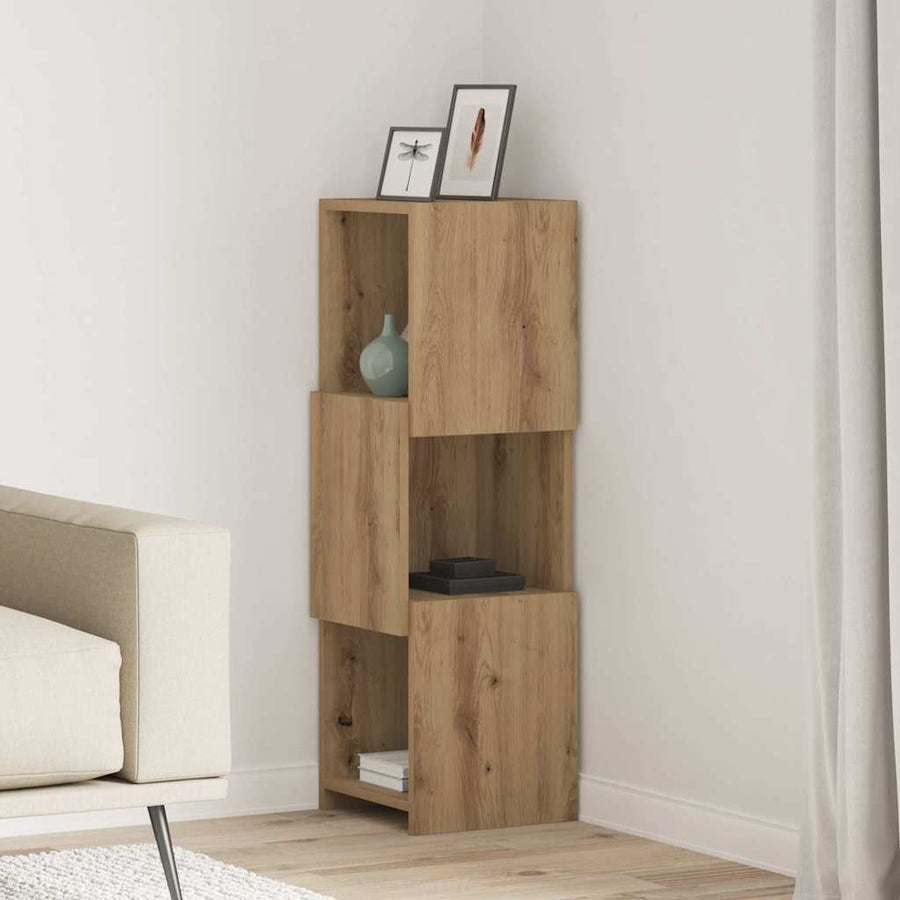Hoekkast Wit 30,5x30x95cm Bewerkt hout