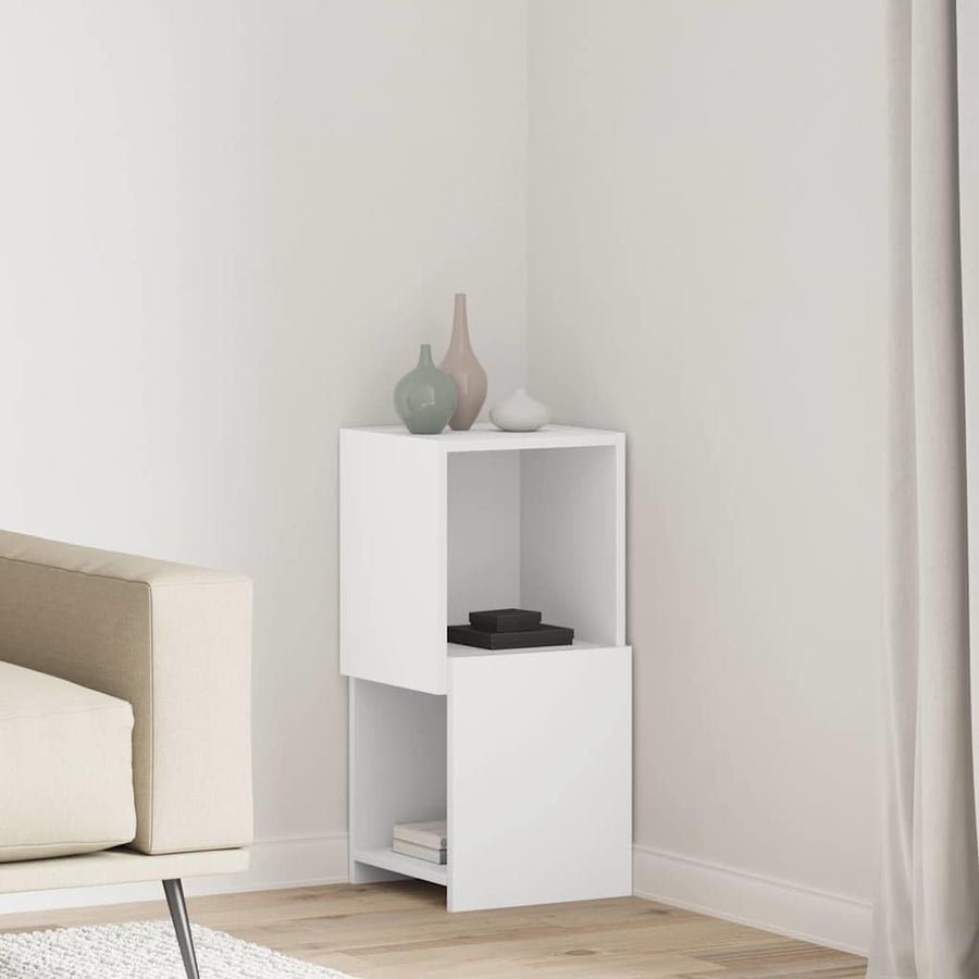 Hoekkast Wit 30,5x30x65cm Bewerkt hout