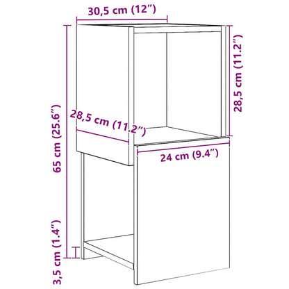 Hoekkast Wit 30,5x30x65cm Bewerkt hout