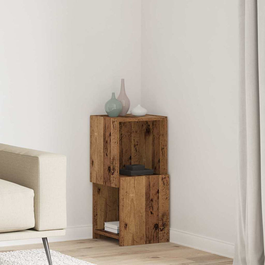 Hoekkast Wit 30,5x30x65cm Bewerkt hout