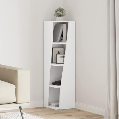 Hoekkast Wit 27,5x27x102cm Bewerkt hout