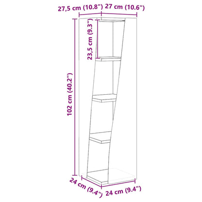 Hoekkast Wit 27,5x27x102cm Bewerkt hout