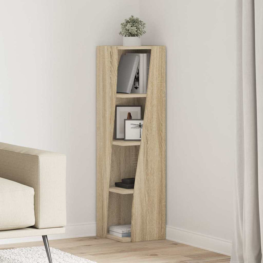 Hoekkast Wit 27,5x27x102cm Bewerkt hout