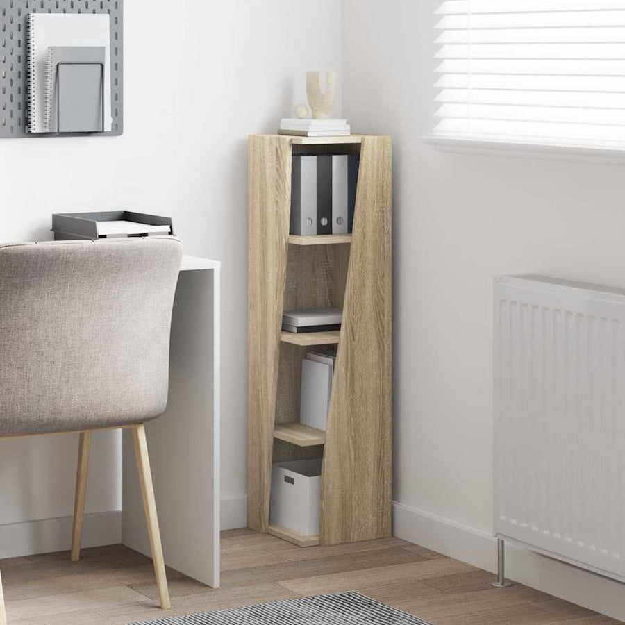 Hoekkast Wit 27,5x27x102cm Bewerkt hout