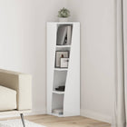 Hoekkast bewerkt hout 27,5x27x102 cm wit