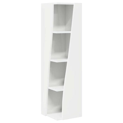 Hoekkast Wit 27,5x27x102cm Bewerkt hout