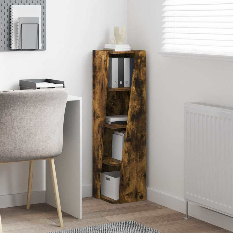 Hoekkast Wit 27,5x27x102cm Bewerkt hout