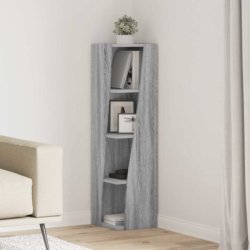 Hoekkast Wit 27,5x27x102cm Bewerkt hout