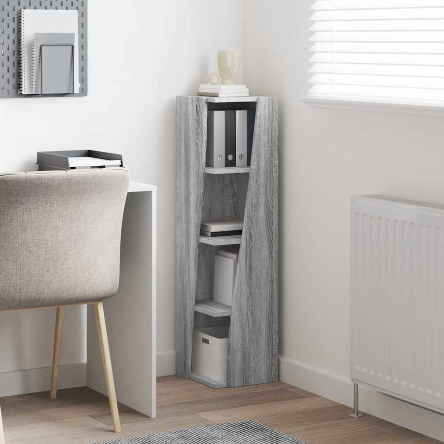 Hoekkast Wit 27,5x27x102cm Bewerkt hout