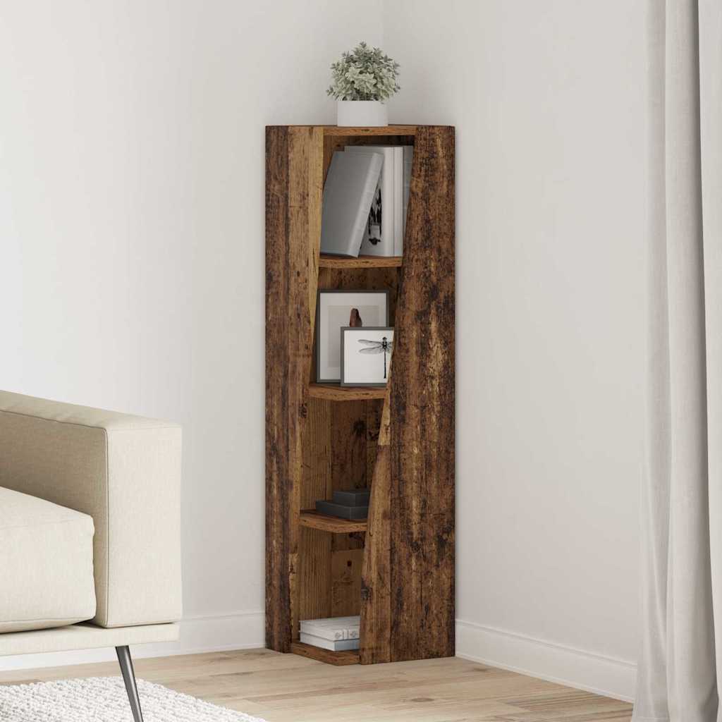 Hoekkast Wit 27,5x27x102cm Bewerkt hout