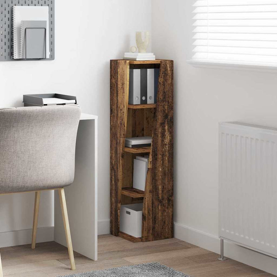 Hoekkast Wit 27,5x27x102cm Bewerkt hout