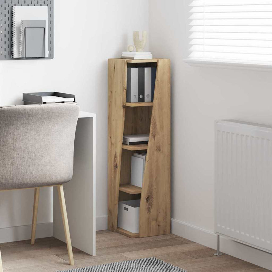 Hoekkast Wit 27,5x27x102cm Bewerkt hout