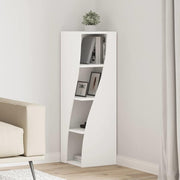 Hoekkast 32x32x102 cm wit bewerkt hout