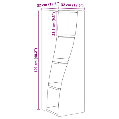 Hoekkast Wit 32x32x102cm Bewerkt hout