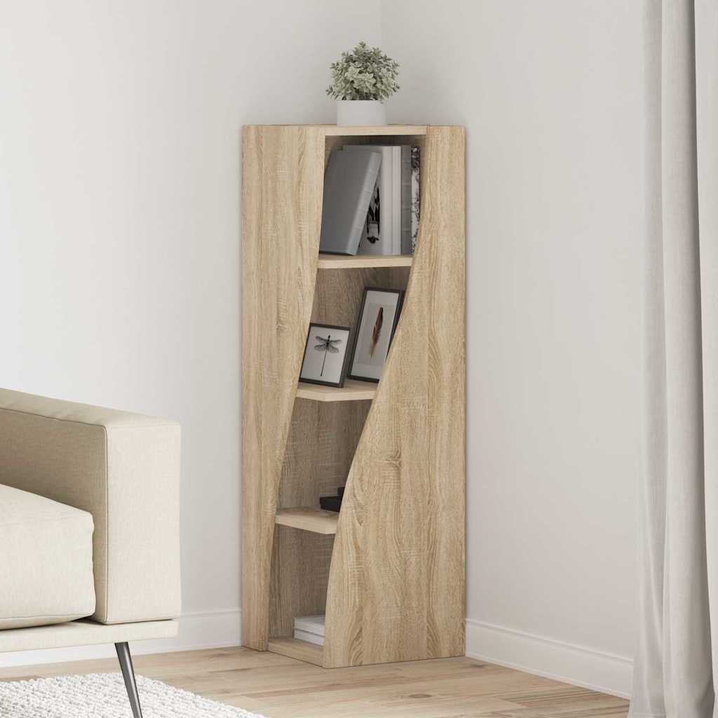 Hoekkast Wit 32x32x102cm Bewerkt hout