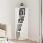 Hoekkast 32x32x102 cm wit bewerkt hout