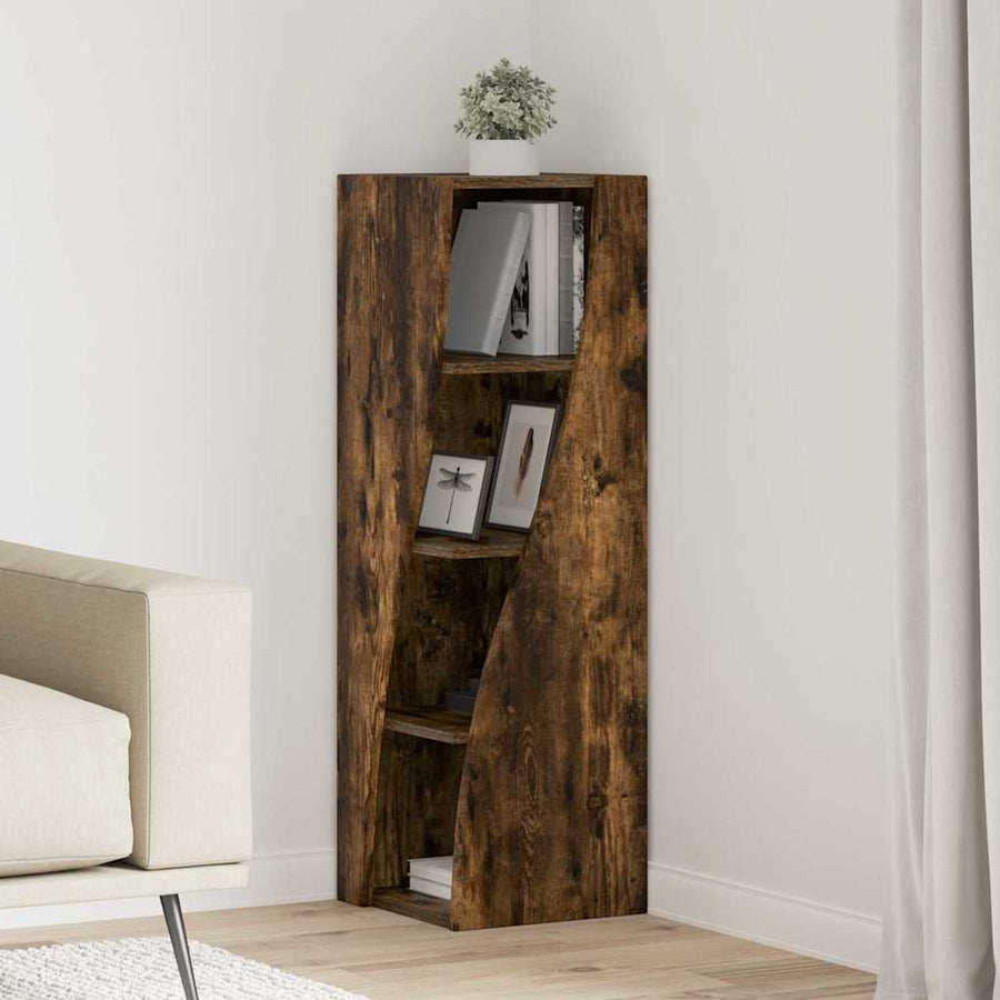 Hoekkast Wit 32x32x102cm Bewerkt hout
