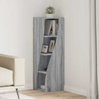 Hoekkast 32x32x102 cm grijs bewerkt hout