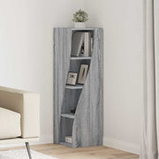 Hoekkast 32x32x102 cm grijs bewerkt hout