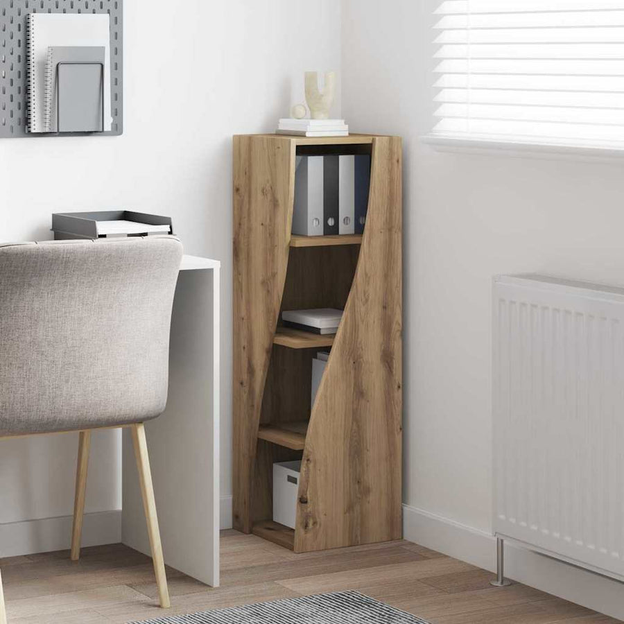 Hoekkast Wit 32x32x102cm Bewerkt hout
