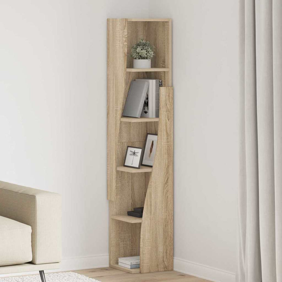 Hoekkast Wit 27,5x27x140cm Bewerkt hout