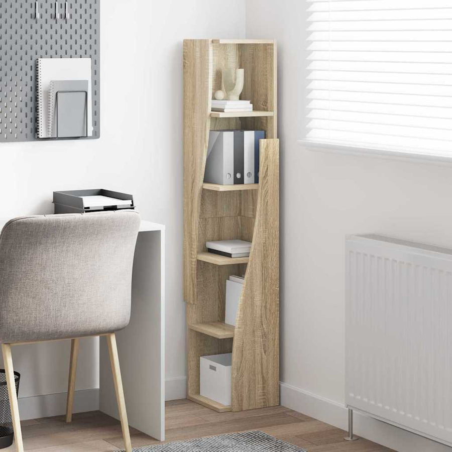 Hoekkast Wit 27,5x27x140cm Bewerkt hout