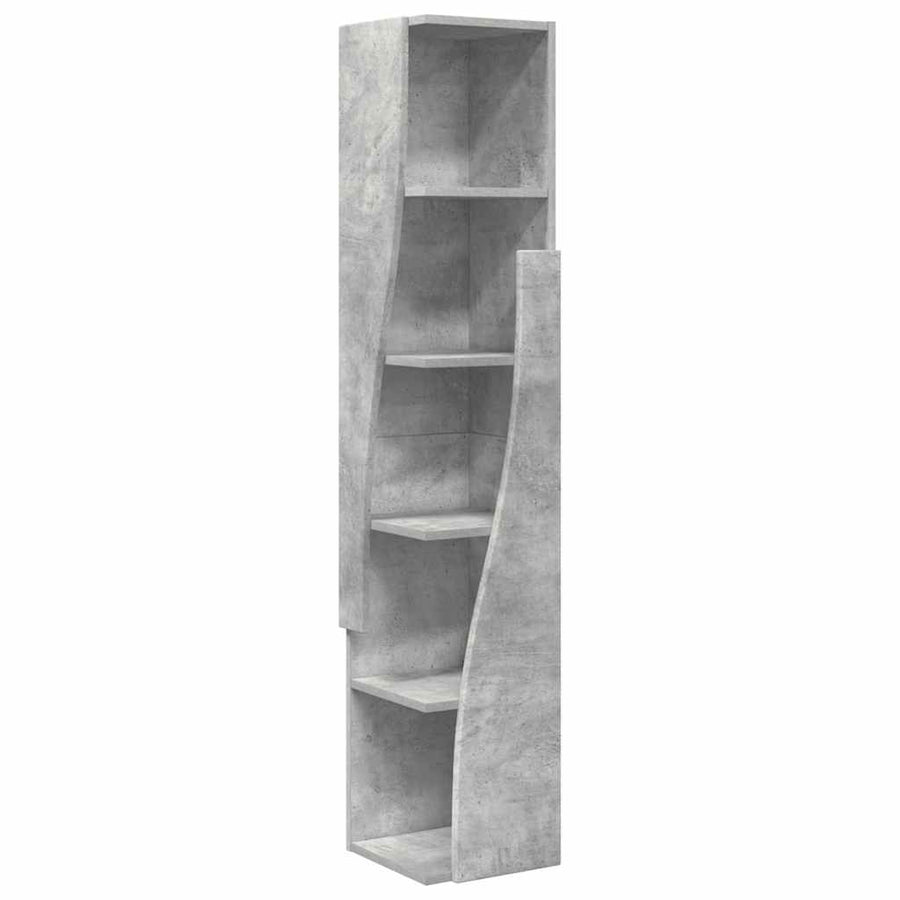 Hoekkast Beton Grijs 27,5x27x140cm Bewerkt hout