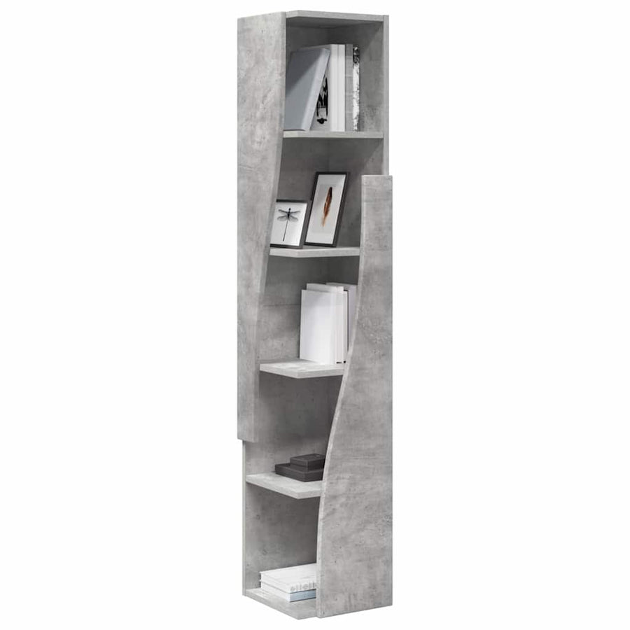 Hoekkast Beton Grijs 27,5x27x140cm Bewerkt hout