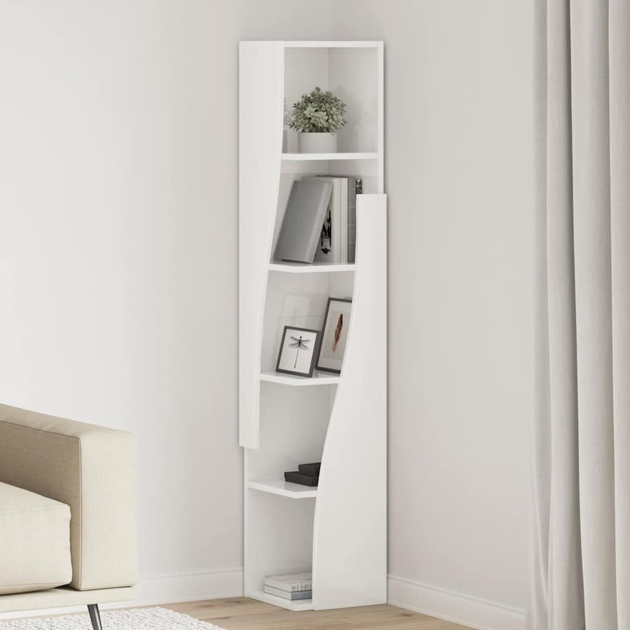 Hoekkast Wit 27,5x27x140cm Bewerkt hout