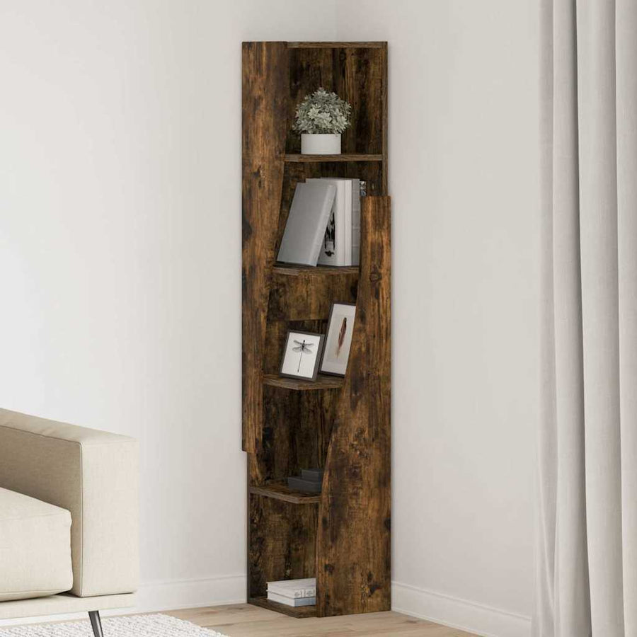 Hoekkast Wit 27,5x27x140cm Bewerkt hout