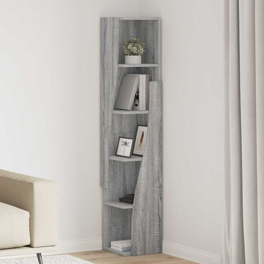 Hoekkast Wit 27,5x27x140cm Bewerkt hout