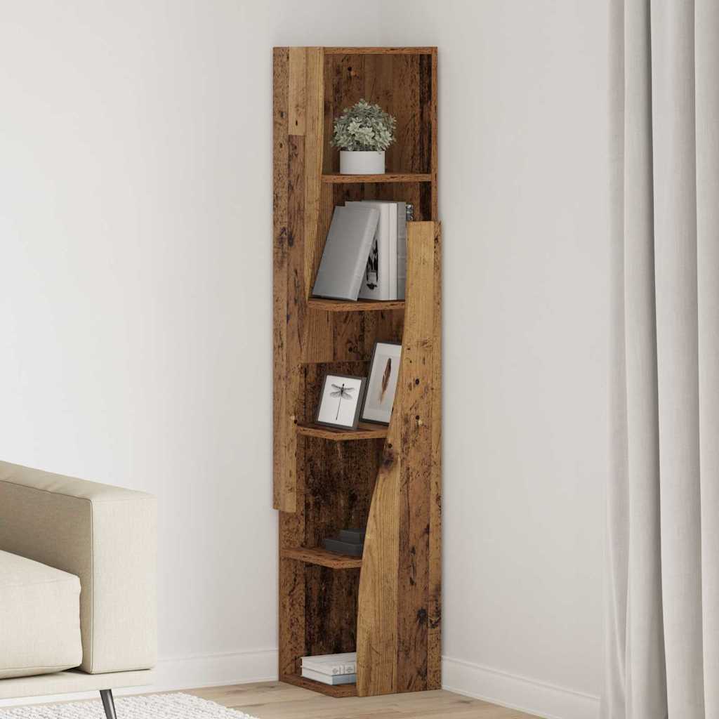 Hoekkast Wit 27,5x27x140cm Bewerkt hout