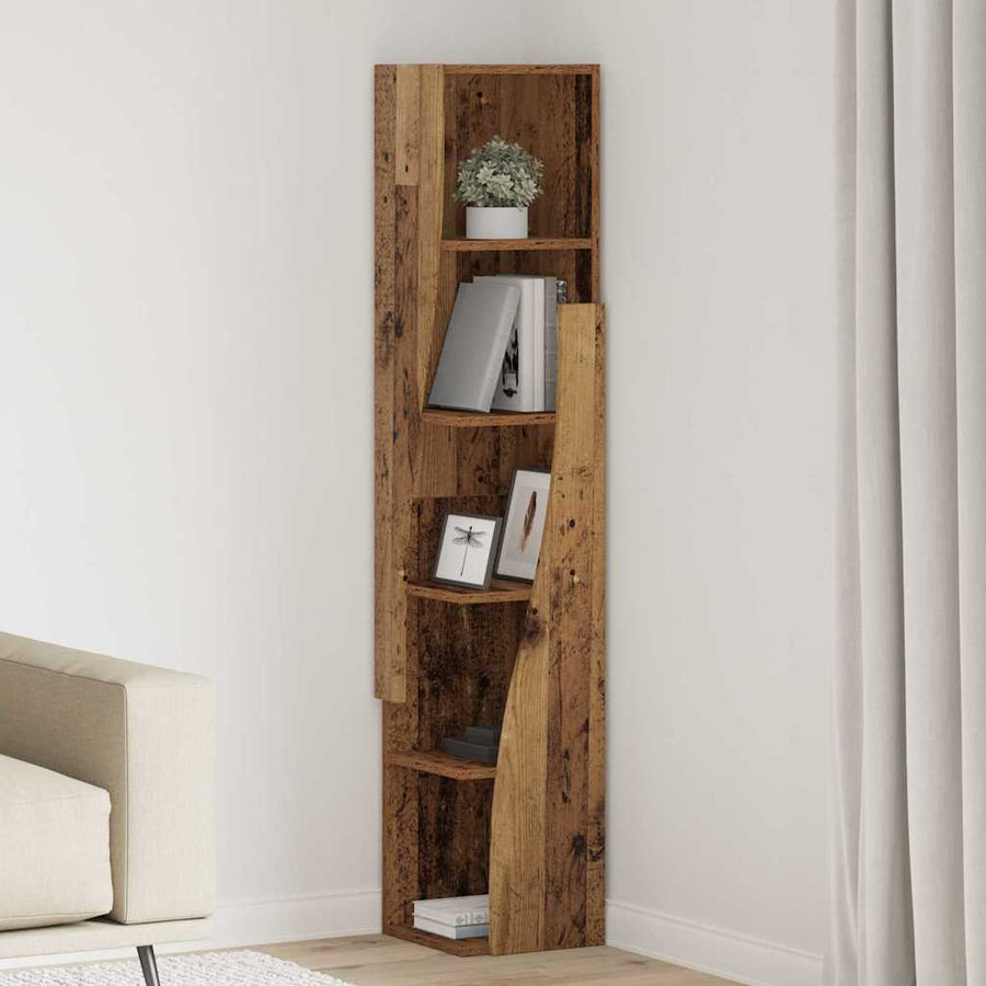 Hoekkast Wit 27,5x27x140cm Bewerkt hout