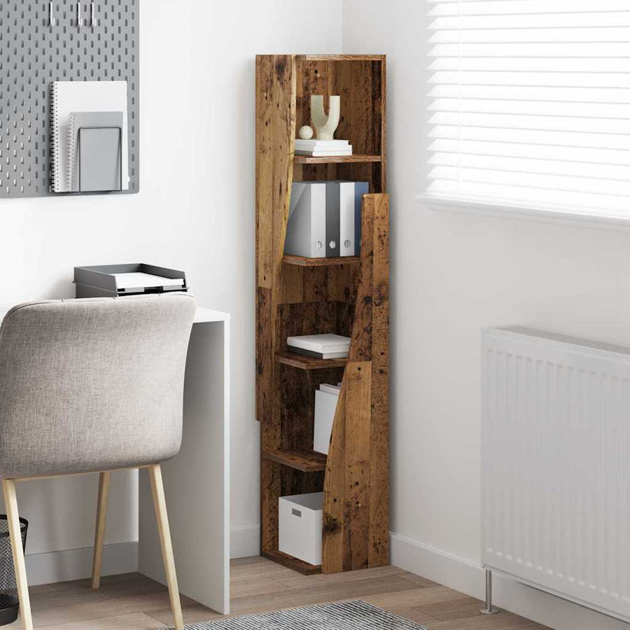 Hoekkast Wit 27,5x27x140cm Bewerkt hout
