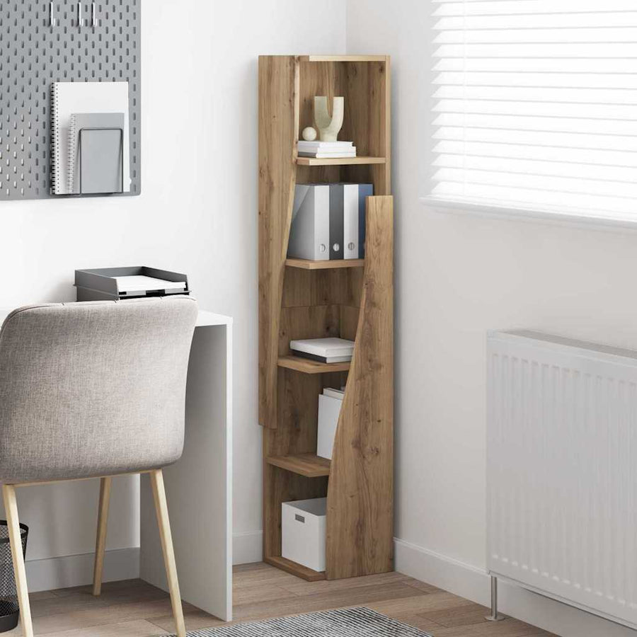 Hoekkast Wit 27,5x27x140cm Bewerkt hout