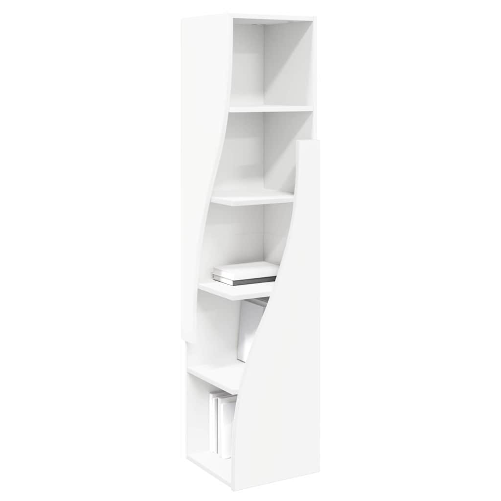 Hoekkast Wit 32x32x140cm Bewerkt hout