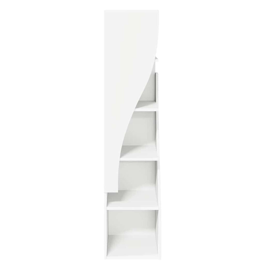 Hoekkast Wit 32x32x140cm Bewerkt hout