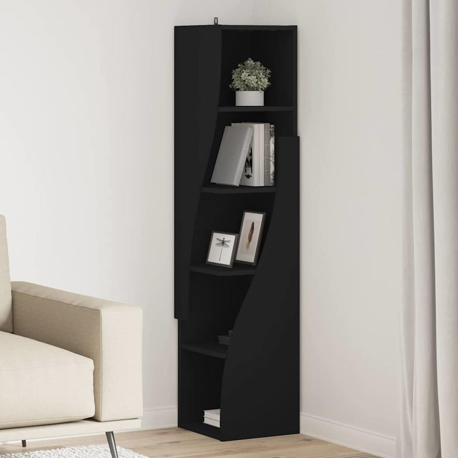 Hoekkast Wit 32x32x140cm Bewerkt hout