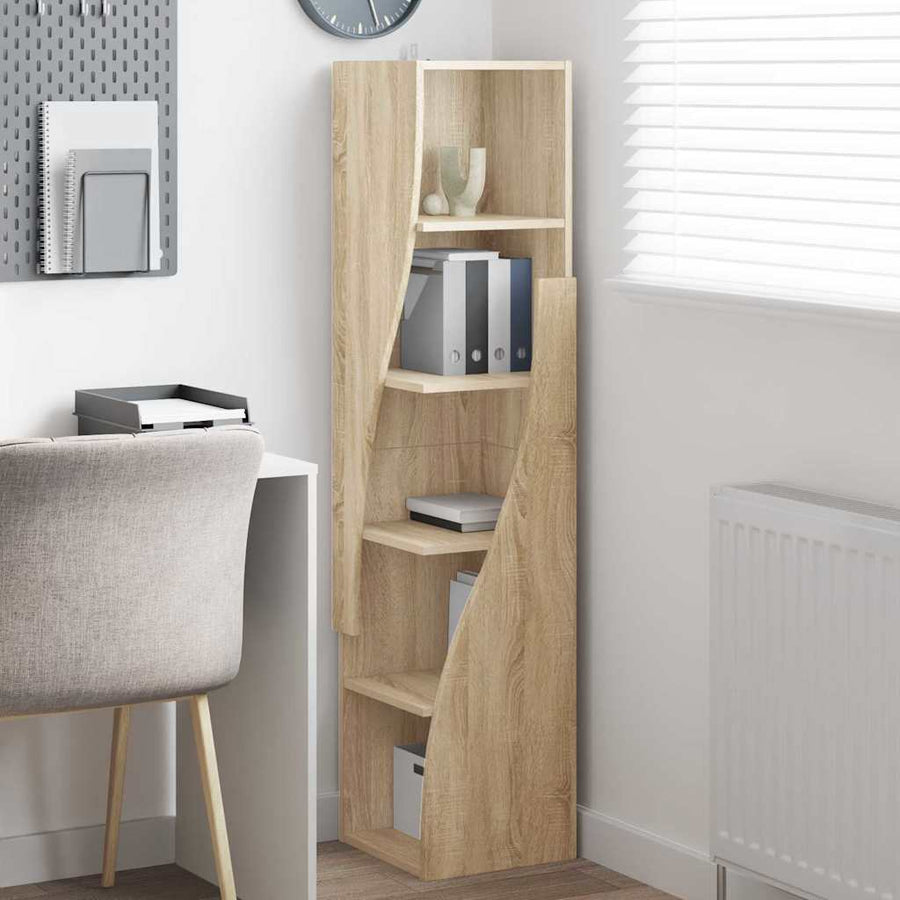 Hoekkast Wit 32x32x140cm Bewerkt hout
