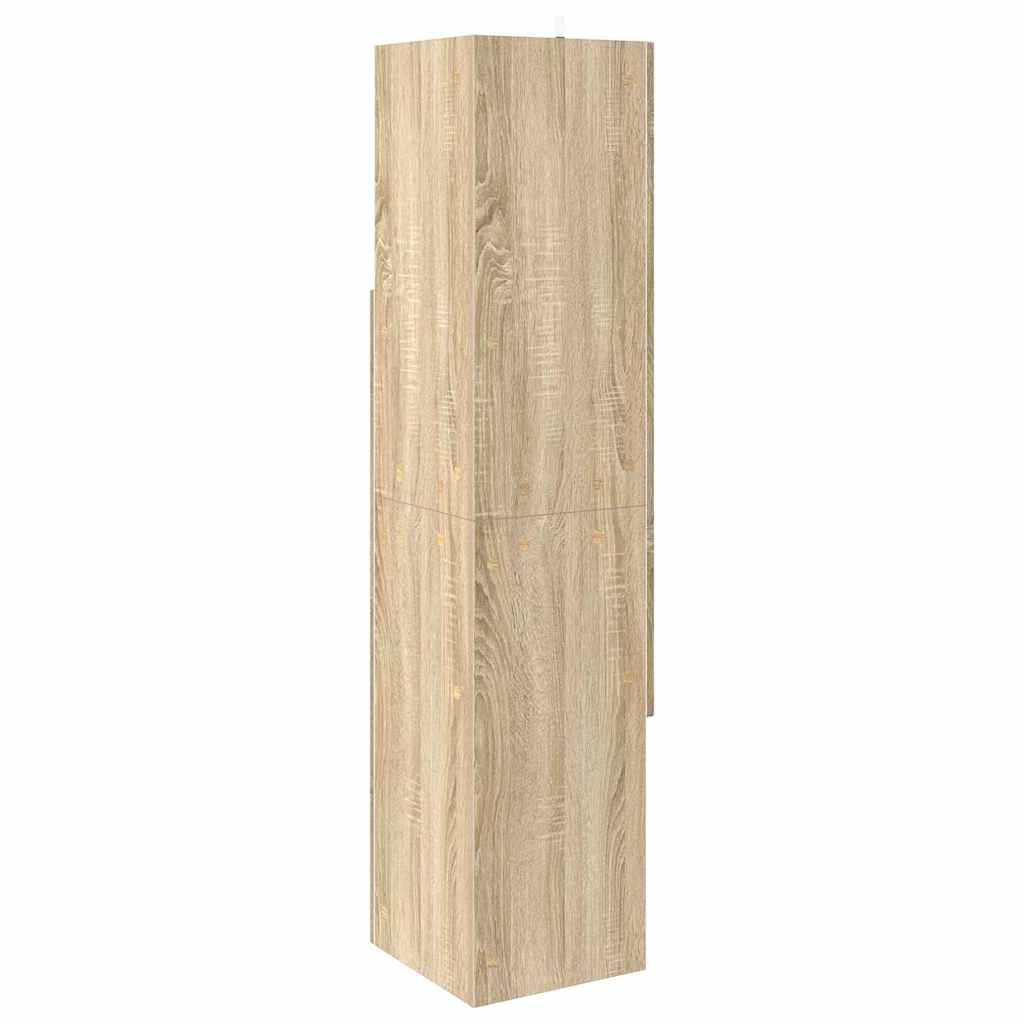 Hoekkast Wit 32x32x140cm Bewerkt hout