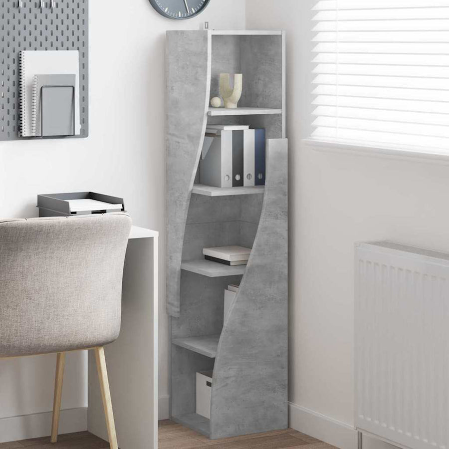 Hoekkast Wit 32x32x140cm Bewerkt hout