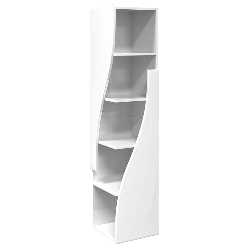 Hoekkast Wit 32x32x140cm Bewerkt hout