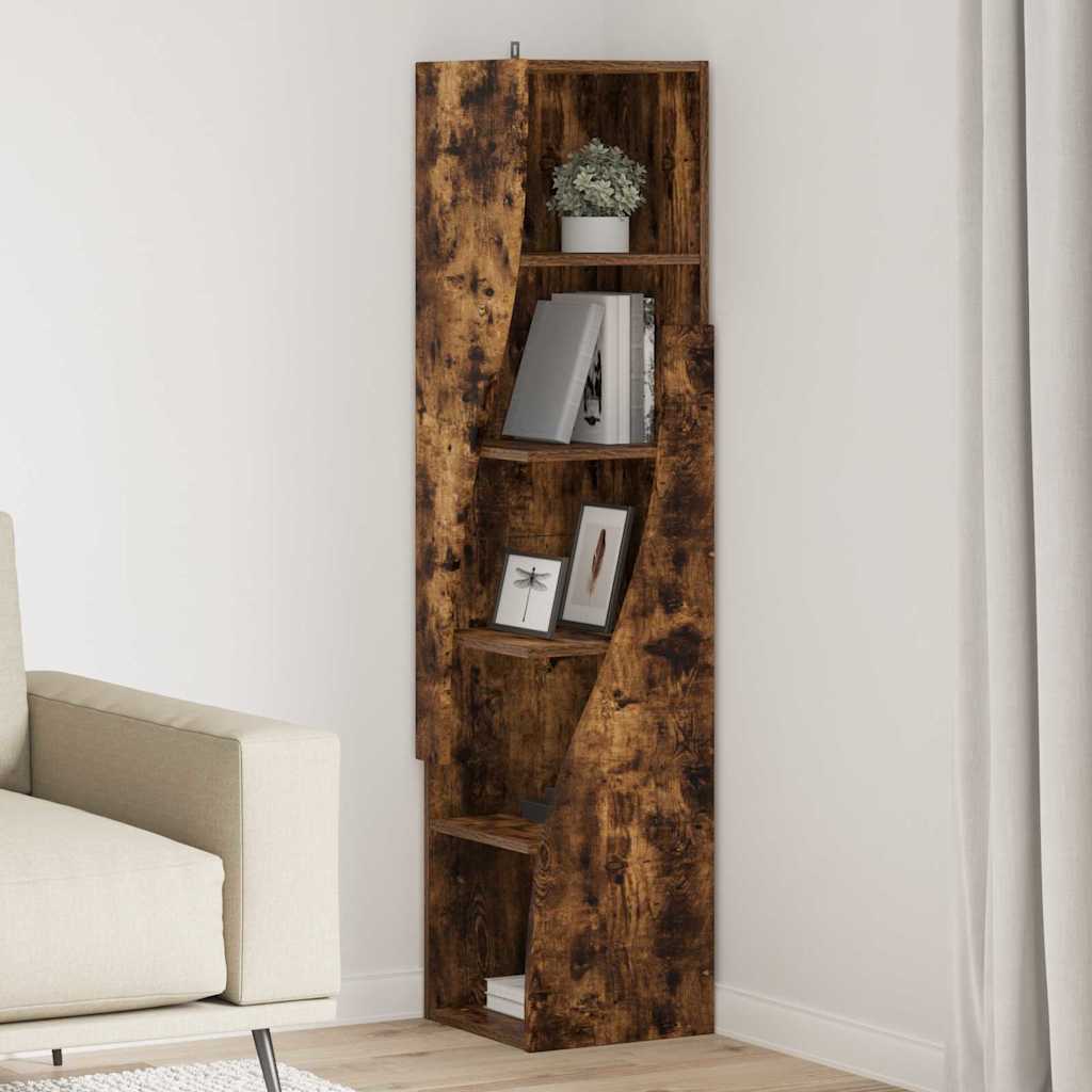 Hoekkast Gerookt eiken 32x32x140cm Bewerkt hout