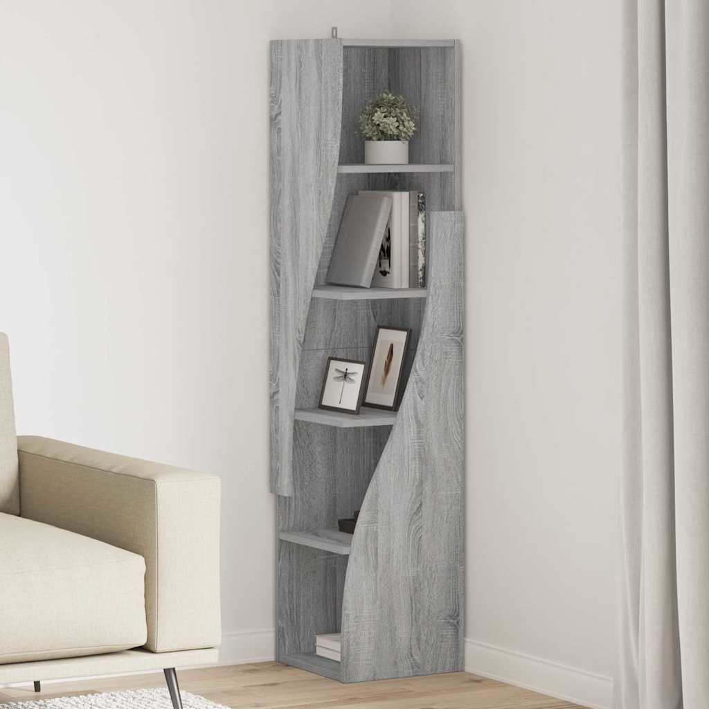 Hoekkast Wit 32x32x140cm Bewerkt hout
