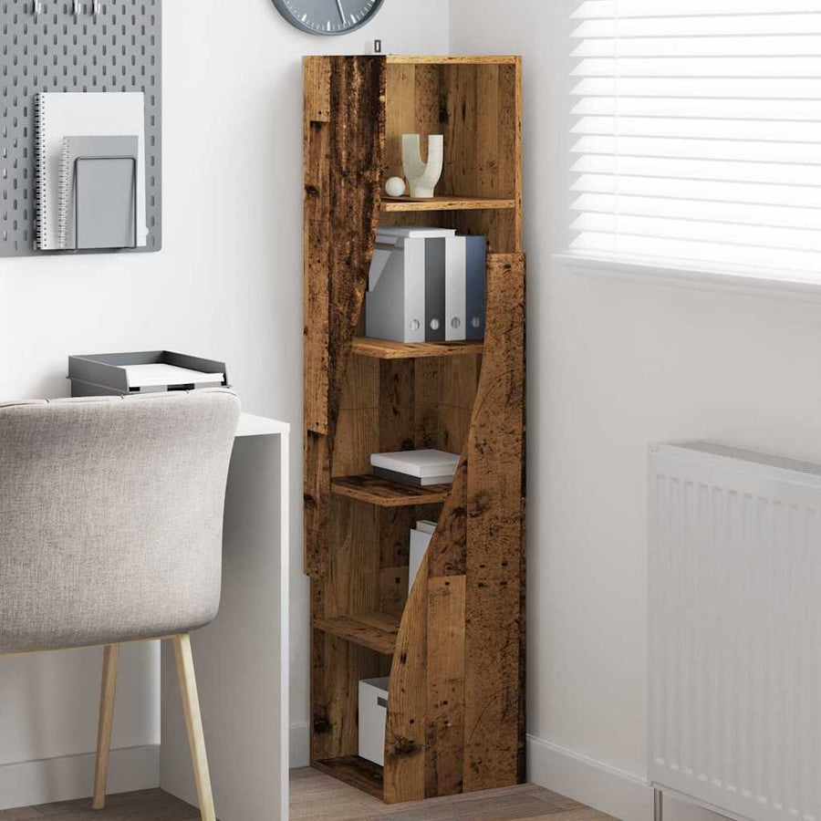 Hoekkast Wit 32x32x140cm Bewerkt hout