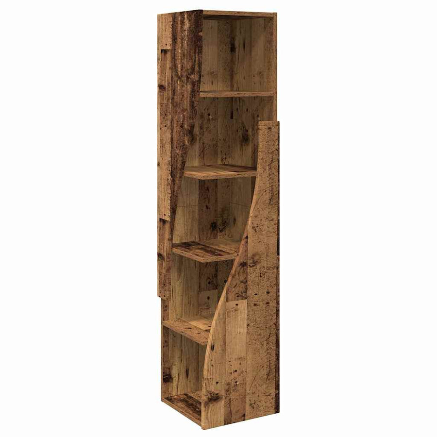 Hoekkast Wit 32x32x140cm Bewerkt hout